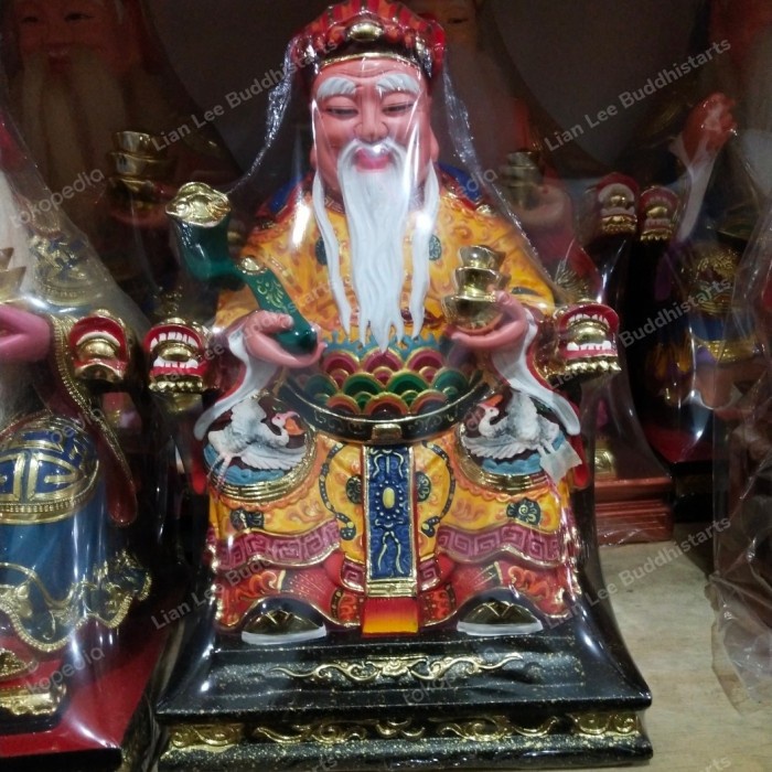 patung dewa bumi hok tek cen sin fuktekcensen uk 12 inch kayu