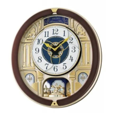 [Ori] Jam Dinding Seiko Japan Melodies Bunyi Qxm901 Original - Cokelat Bisa Sameday