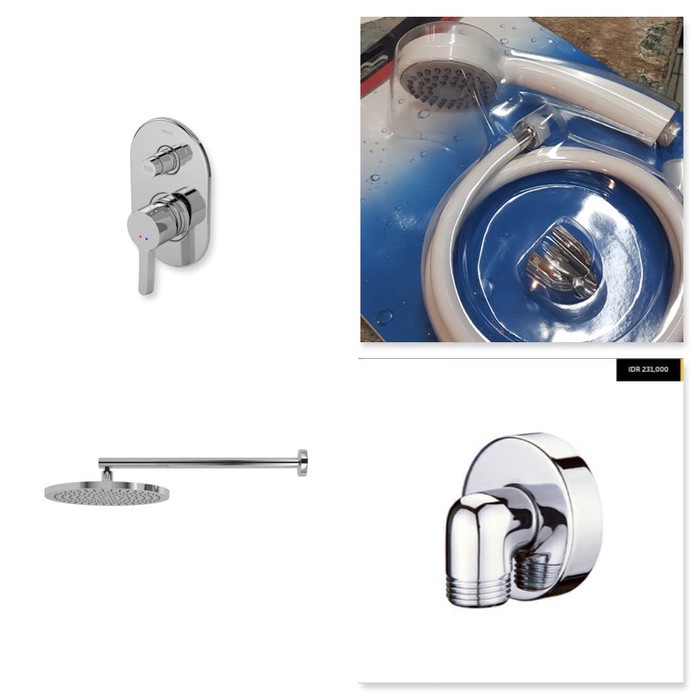 [Ori] Toto Shower Complete Set Kran Tanam - Wall Shower - Hand Shower Tt3 Limited