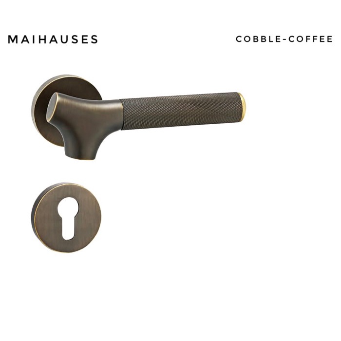 [Ori] Gagang Pintu Door Handle Kayu Besi Full Set Bronze Kuningan Cobble Limited