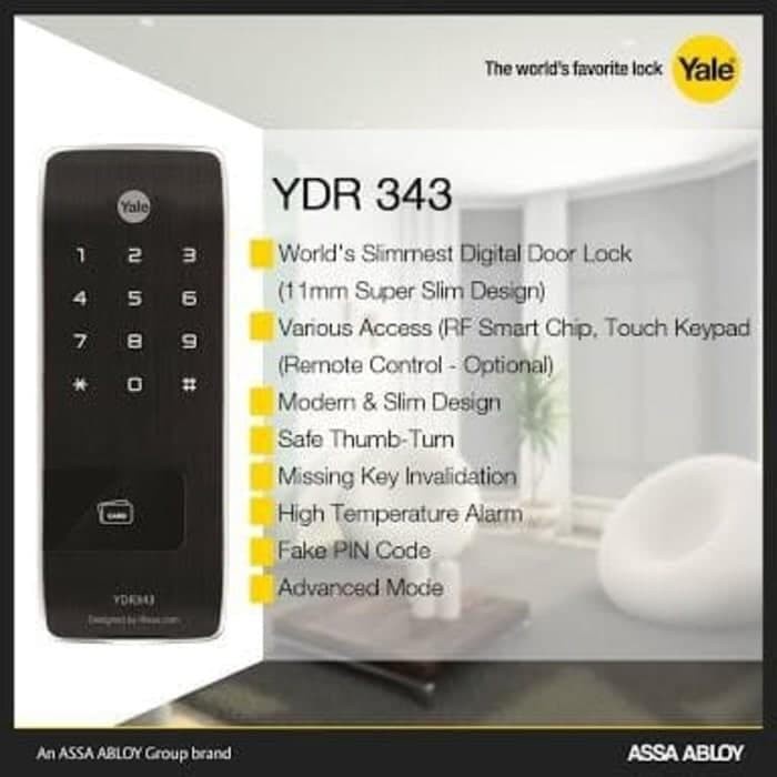 [Ori] Kunci Pintu Digital Yale Ydr 343 / Digital Doorlock Ydr343 Terbaru
