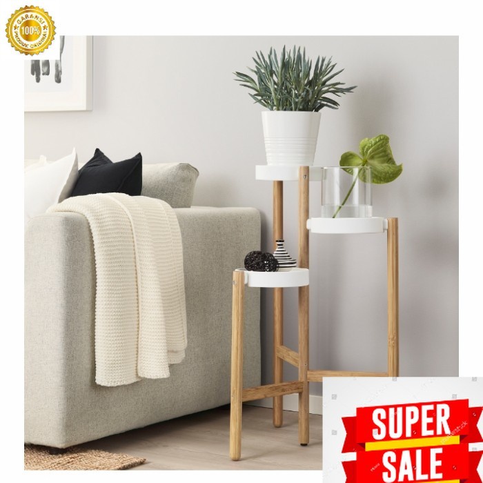 [New Ori] Pr Rak Standing Pot Tanaman Cantik Bambu Interior Indoor _Original Terbaru