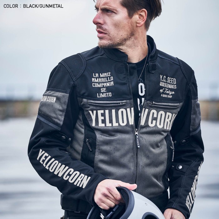 [New Ori] Yellow Corn Sj-2312 Black Gunmetal Jacket Terbaru