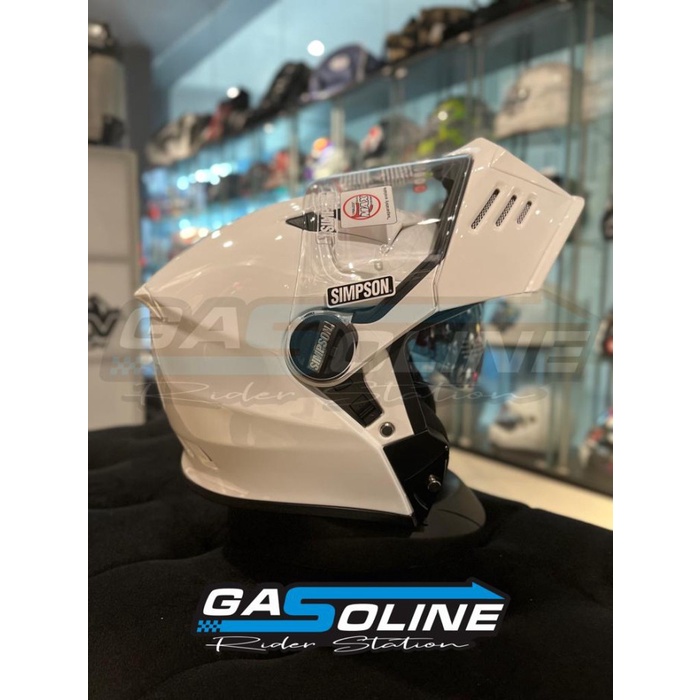 [New Ori] Helm Simpson Modular Darksome Glass White Solid Berkualitas