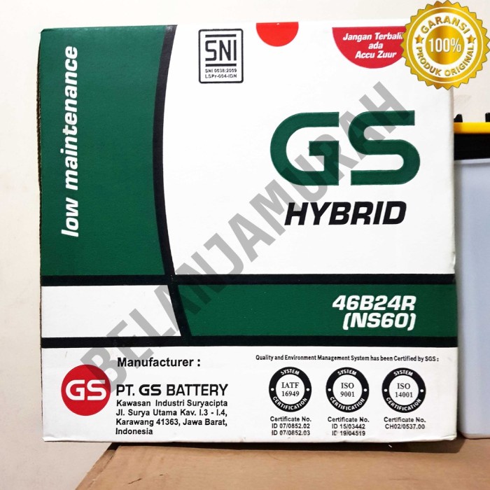 Aki mobil NS60 Hybrid / 46B24R GS Astra Hybrid 100% ASLI ASTRA best
