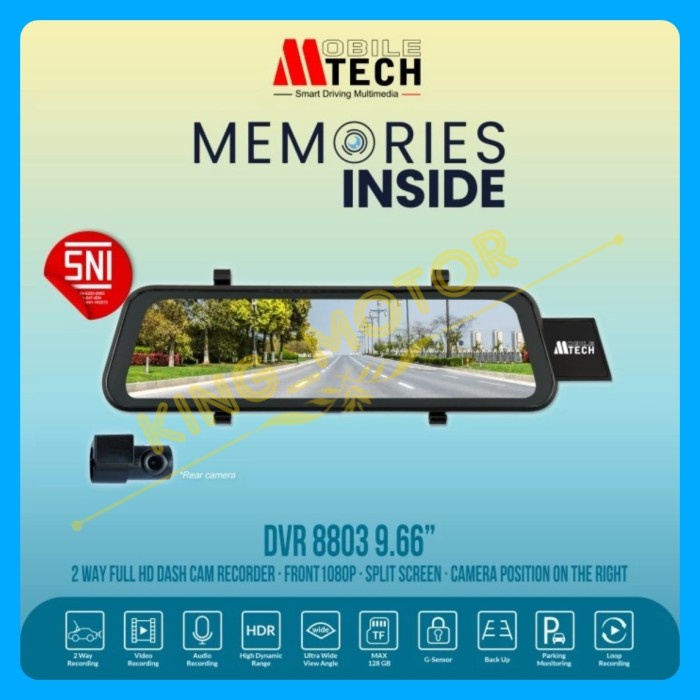 Promo Dvr Dashcam Spion Mobiletech Mtech Mm-8803 (9.66-Inch)
