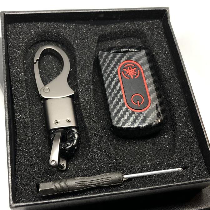Karbon Cover Remote Kunci Smart Key Motor Yamaha Nmax Premium Keyless Limited Edition