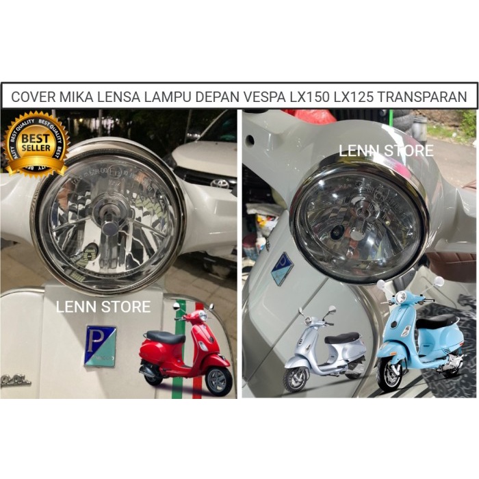 Cover Mika Lampu Depan Vespa LX150 LX125 Transparan BARU star