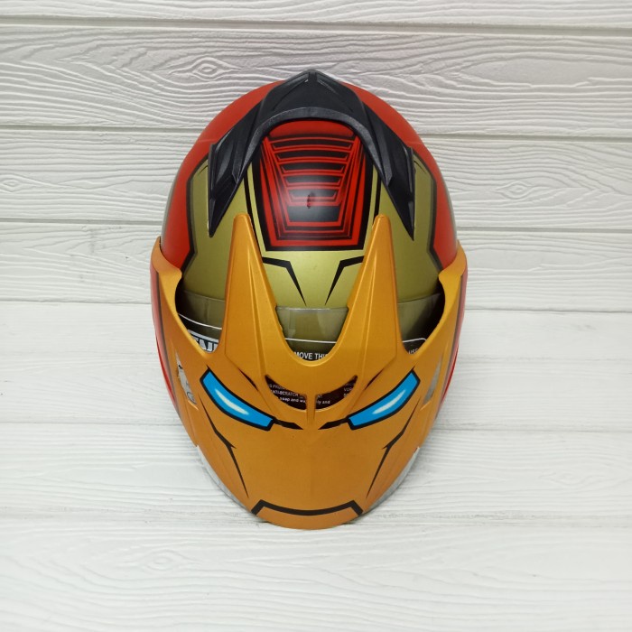 Helm Double Visor Motif Marvel Ironman Helm Dewasa Murah