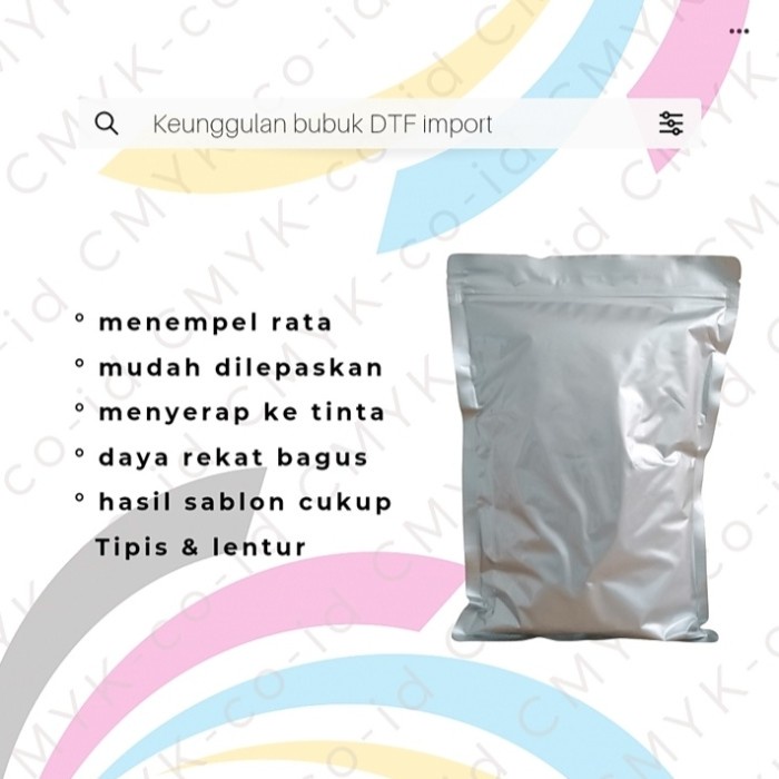 

Bubuk Dtf Lem Bubuk Dtf Import Hot Melt Adhesive Powder 1 Kg
