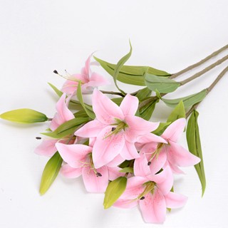 [75CM] Artifisial Lily Latex Premium X3 Jumbo/Artifisial Bunga Dekor