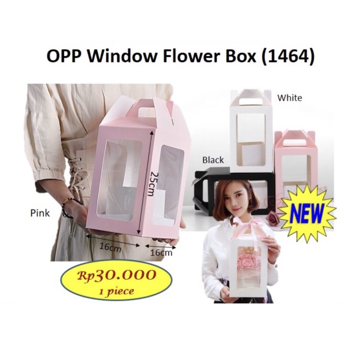 Opp Window Flower Box - box mika mica - flower box kotak bunga