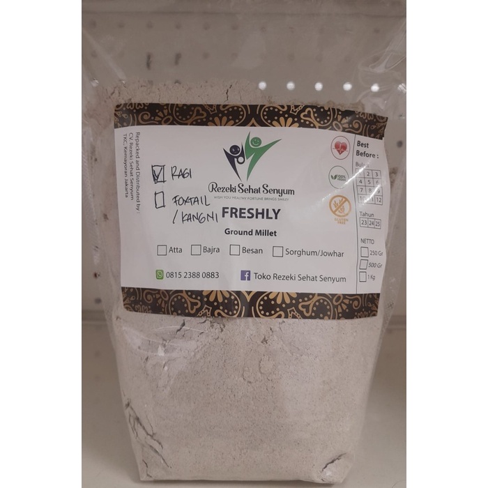 

Terlaris Tepung Ragi / Ragi Flour / Finger Millet Powder Premium 1kg SALE