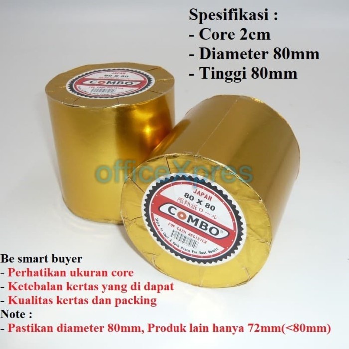 

Kertas Struk Kasir / Kertas Thermal 80x80 / Kertas Kasir Roll Combo