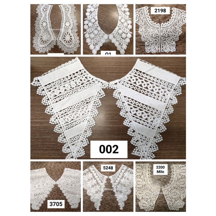 Promo Kerah Jahit/ Renda Kerah Bordir Lebar/ Kerah Tempel/ Collar