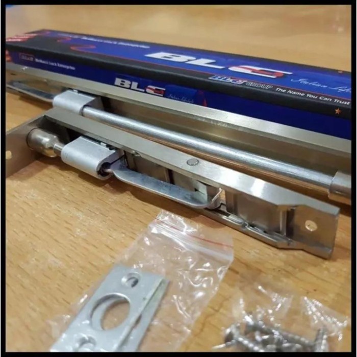 Grendel Tanam/Slot Tanam Belluci 6"+12" Silver Pintu Daun Atas Bawah