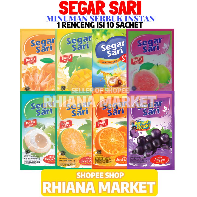 

Minuman Serbuk Instan Segar Sari 1 Renceng Isi 10 Sachet