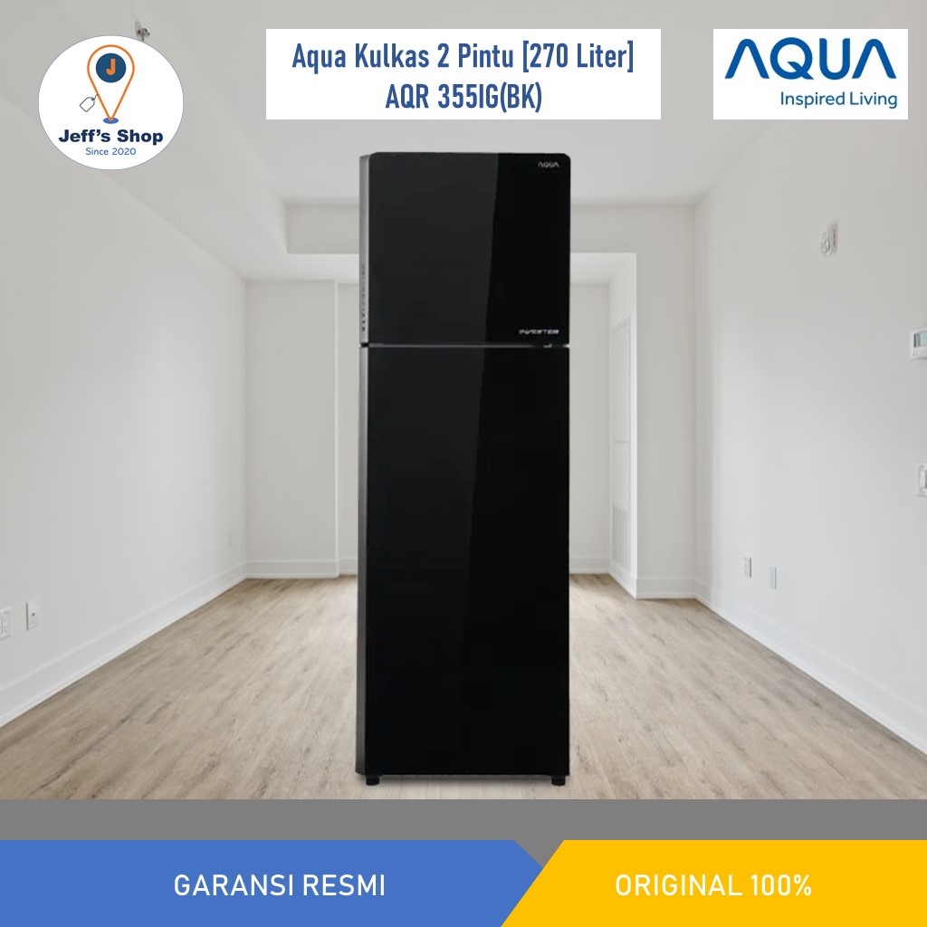 Aqua Kulkas 2 Pintu [270 Liter] AQR 355IG(BK)