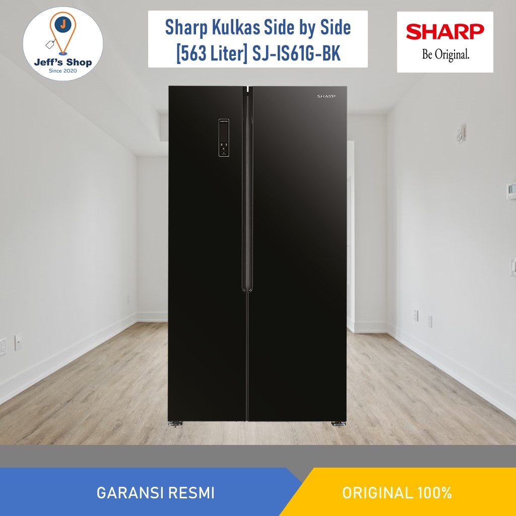 Sharp Kulkas Side by Side 2 Pintu [563 Liter] SJ-IS61G-BK Inverter Compressor