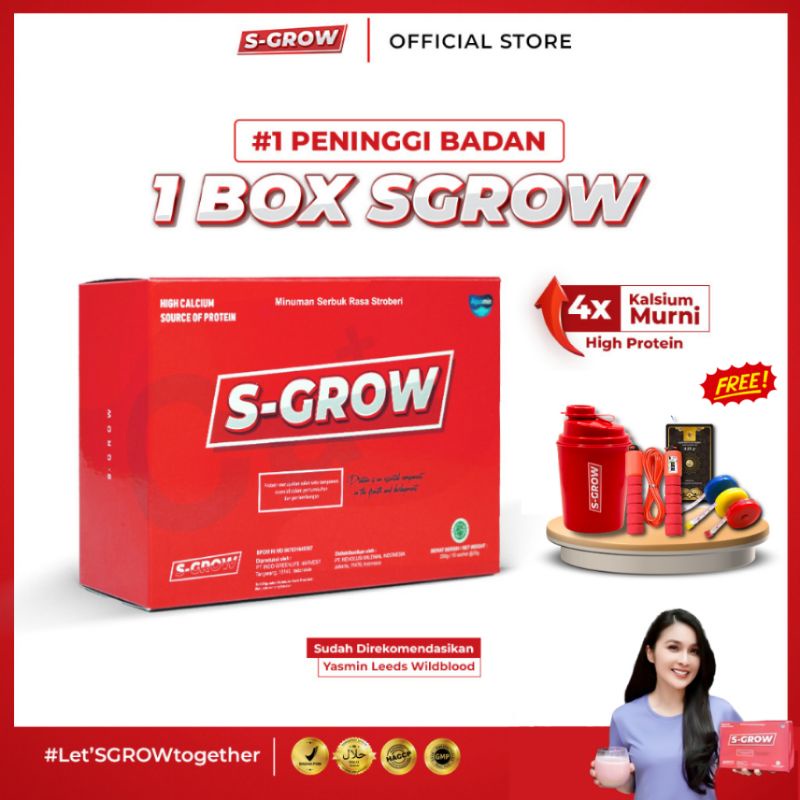 

S-GROW SUSU PENINGGI BADAN ISI10sachet/1BOX, SUSU KALSIUM MURNI