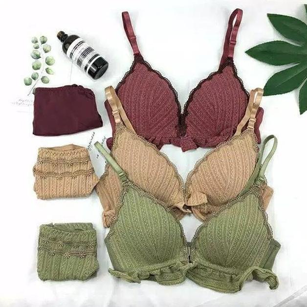 Bra Set BH + Celana Dalam Wanita Sexy Import Tanpa Kawat Korean - 1