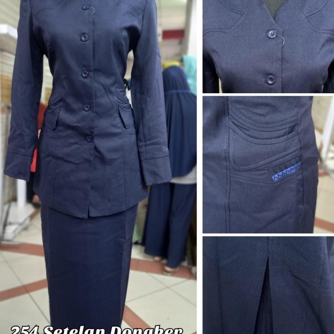 Set Baju Blazer Kerja Wanita Dongker Navy Biru Tua PNS Guru Formal