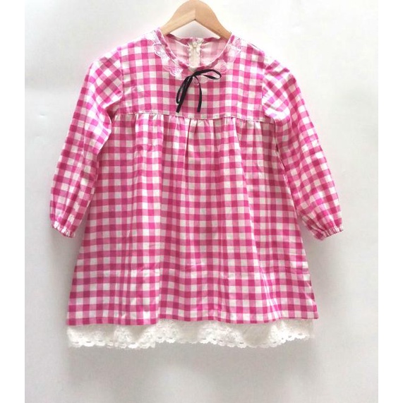 Atasan/blus/tunik anak perempuan motif kotak