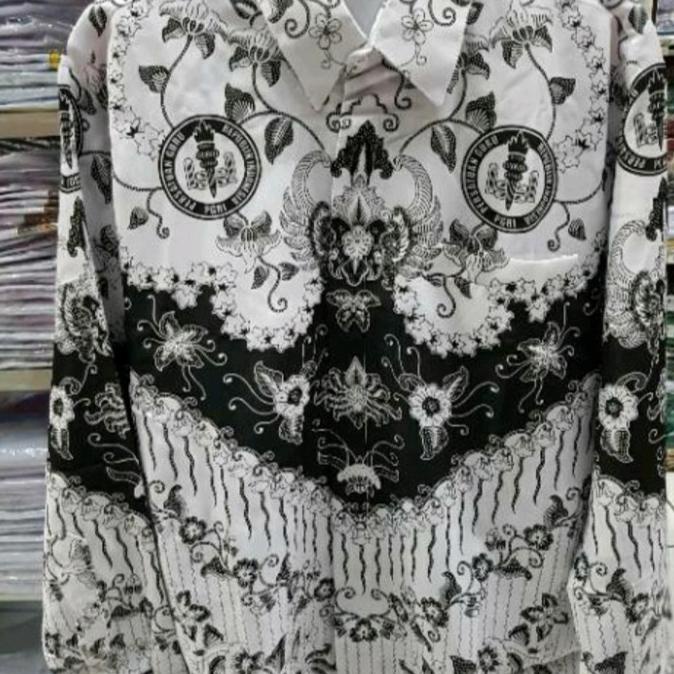 Baju PGRI Pria dan wanita dewasa bahan semi sutra pakai puring