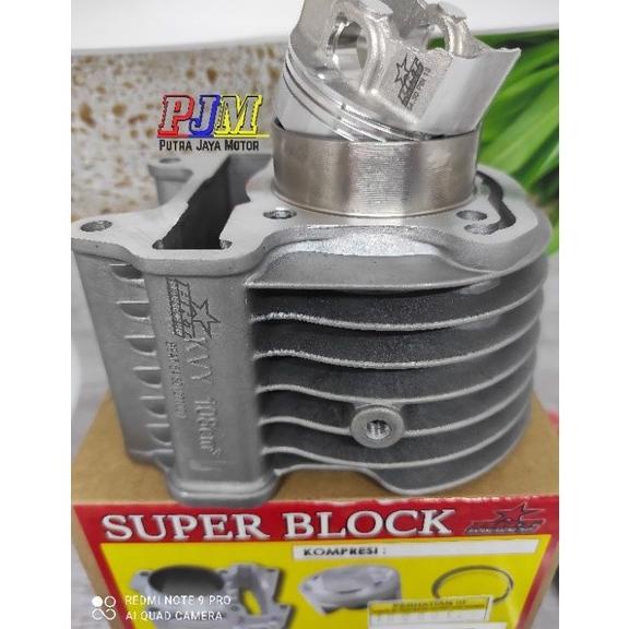 BLOK SEHER BEAT SCOOPY KARBU 54.5 SET BORE UP 130CC BRT