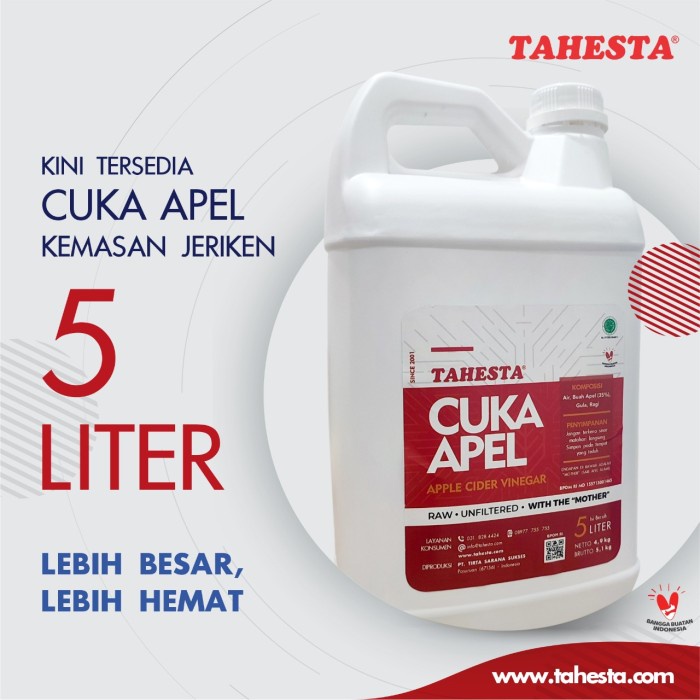 

Terlaris Cuka Apel TAHESTA Jerigen 5 Liter SALE
