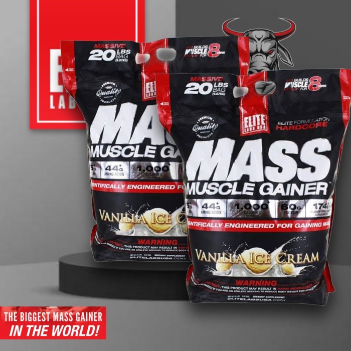 ELITE LABS MASS Muscle Gainer 20lbs gainer elitlabs susu gemuk