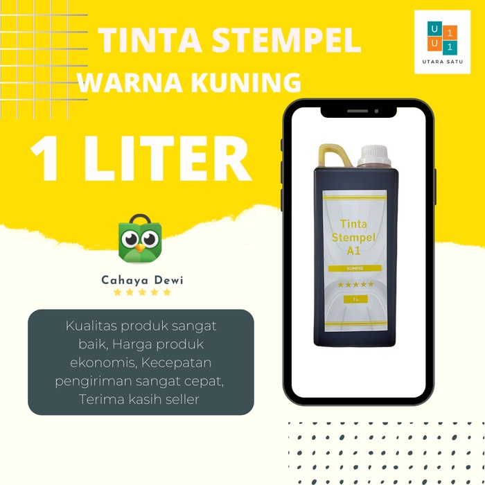 

Asli Tinta Stempel Flash Warna Kuning 1 Liter Original