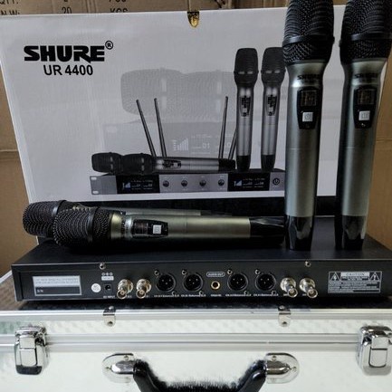 MIC WIRELESS SHURE UR 4400 4 CHANNEL 4 Microphone + Koper