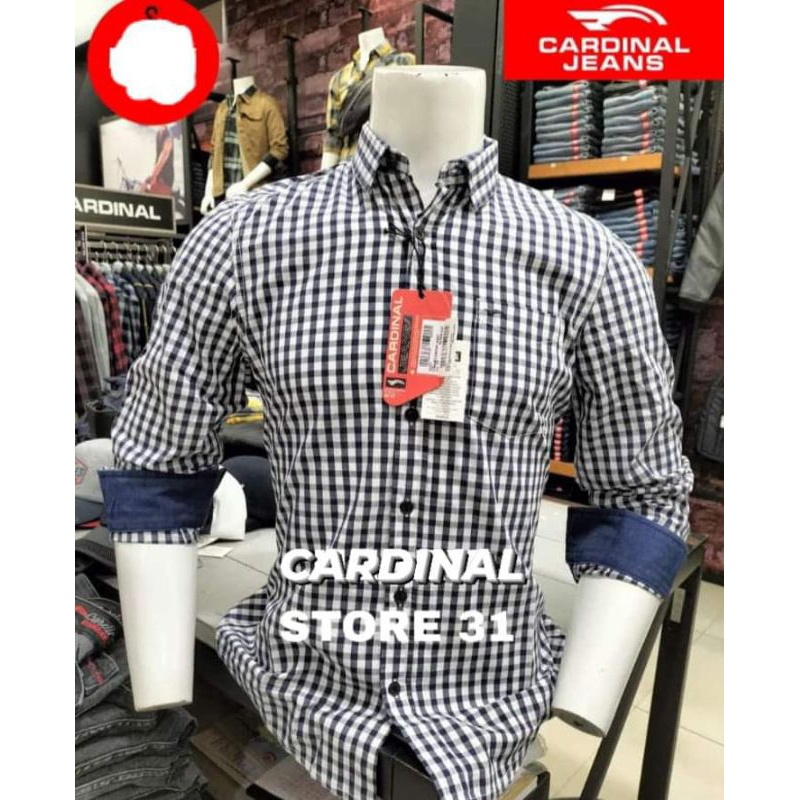 Cardinal Casual Kemeja Pria Lengan Panjang Flanel Terbaru