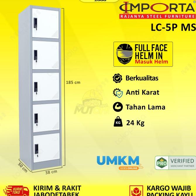 

Best Sales Importa Lc-5P Bt Ms Standing Loker Besi Locker Besi 5 Pintu Full Plat Stok Terbatas