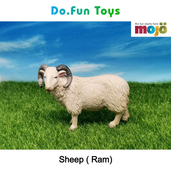 Sheep Ram Animal Figure / Miniatur Binatang Domba Jantan By Mojo Ready