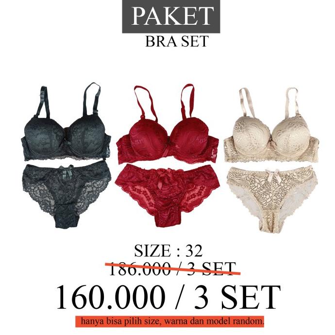 PAKET 3SET BRA SETELAN PREMIUM BRA BEHA PAKAIAN DALAM WANITA SEXY BRA