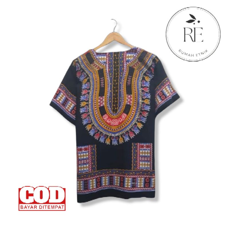 Baju kaos dashiki bangkok U/ baju pria wanita/ baju santai/ baju dashiki