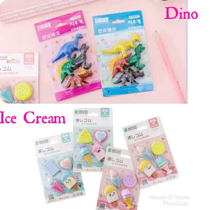 

Penghapus Ice Cream - Penghapus Dinosaurus - Penghapus Anak Lucu Limited Edition