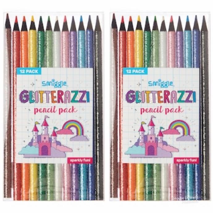 

New Sale Smigglr Glitterazzy Pencil Pack X12 - Pensil Warna Smiggle Original Terbaik