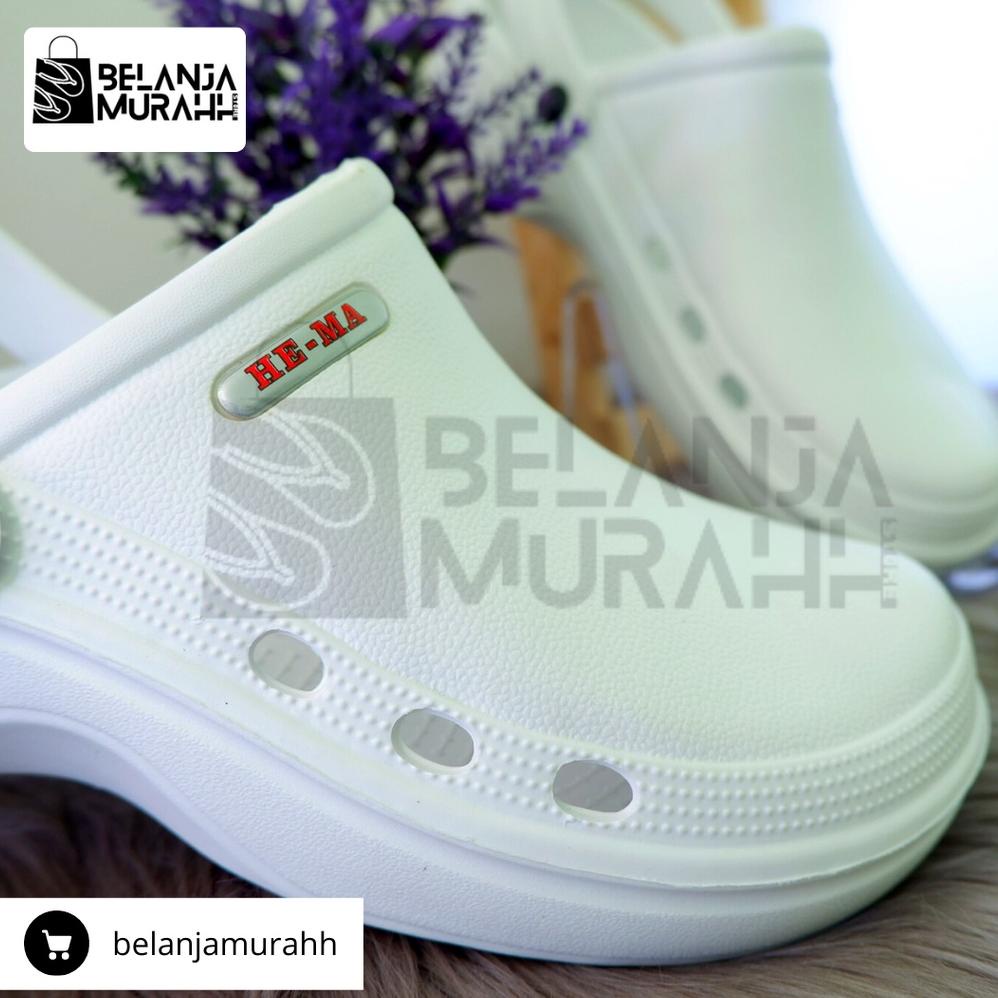 Best Sandal Sepatu Model CROCS Putih Sandal KODOK HE-MA Putih Sandal Baim Sendal PERAWAT/ Sandal MED