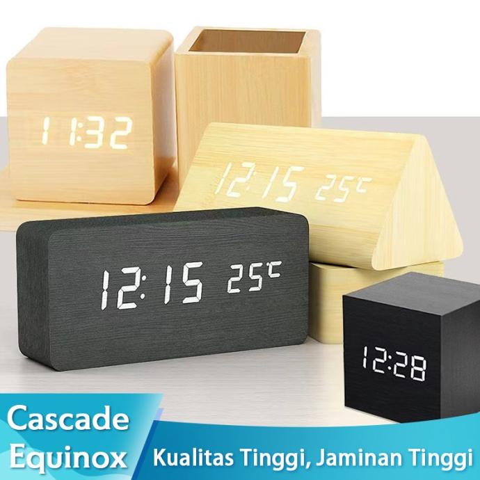 

Jam Meja Kayu Led Digital / Digital Wood Smart Alarm Clock