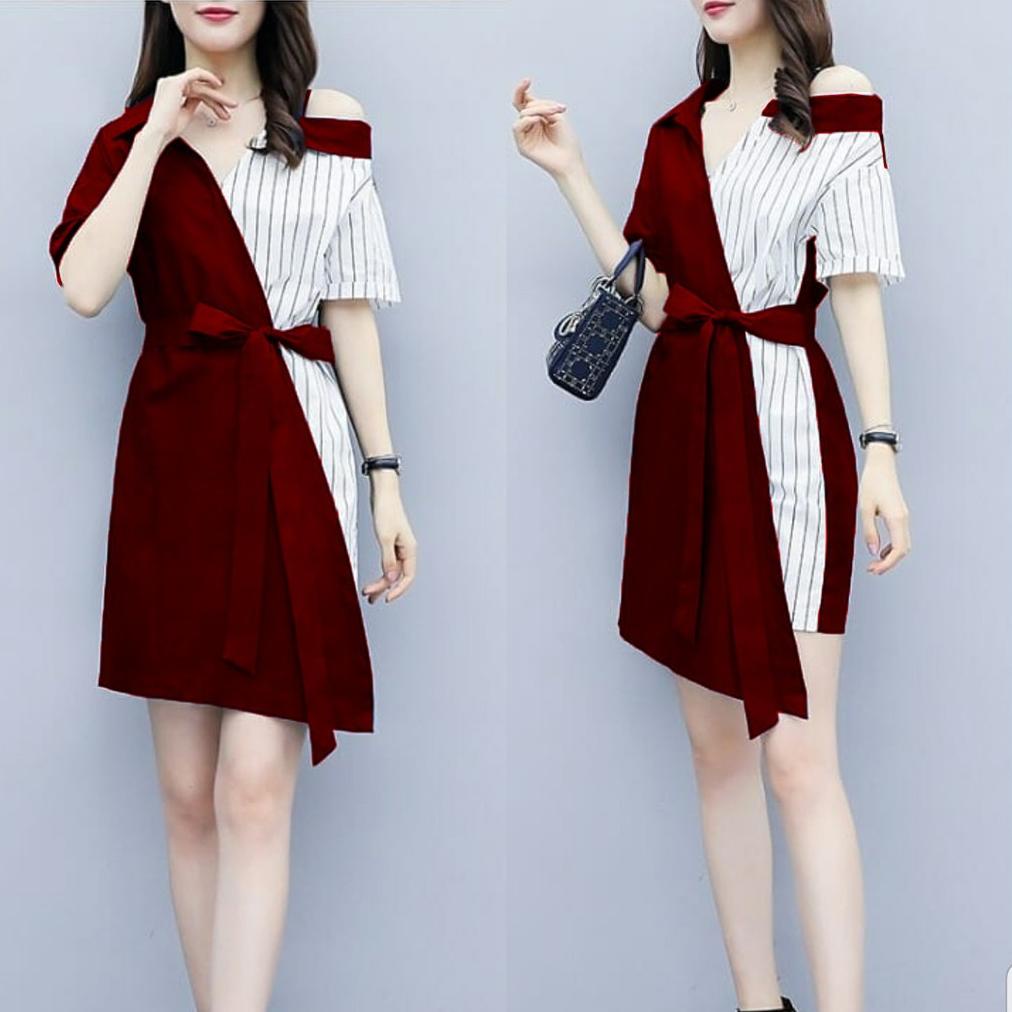 Hot Sale QUINNYSHOP-COD-HF-DRES WANITA TERBARU-DRES WANITA KOREA-BAJU WANITA DRES-DRES NATAL TERBARU