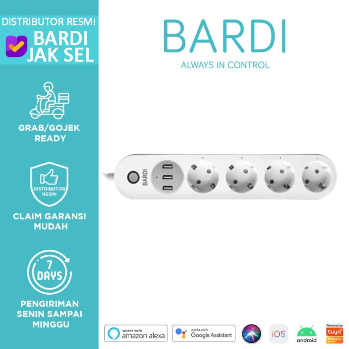 Bardi Smart Power Strip Extension Steker Stop Kontak Socket Plug Wifi
