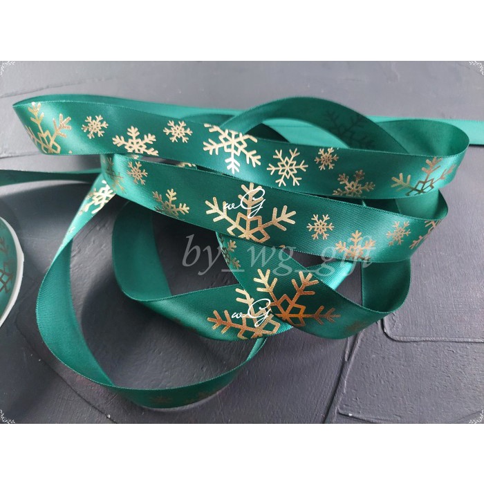 

Pita Natal Christmas - Satin - Merah / Hijau - Emboss C; Panjang 25 yd