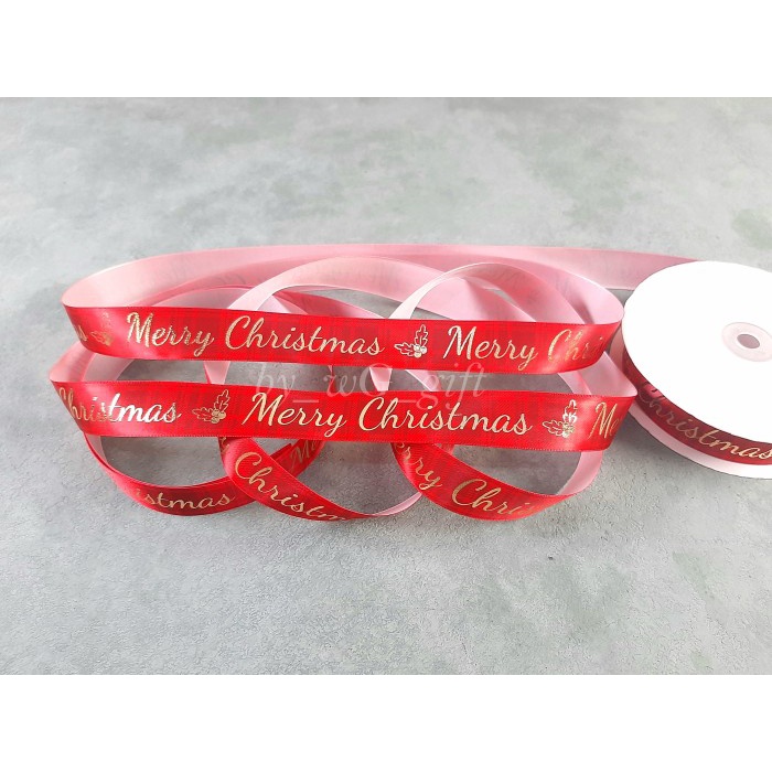 

Pita Natal - Satin - Merry Christmas Mix; L 2.5 cm