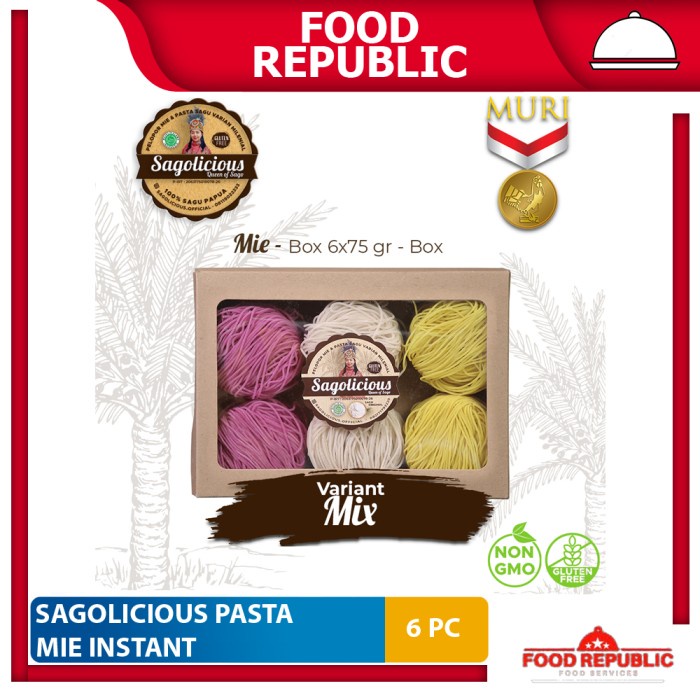

Promo Sagolicious Mie Instan Pasta Isi 6 Sagu Sehat Gluten Free Low Gi Halal