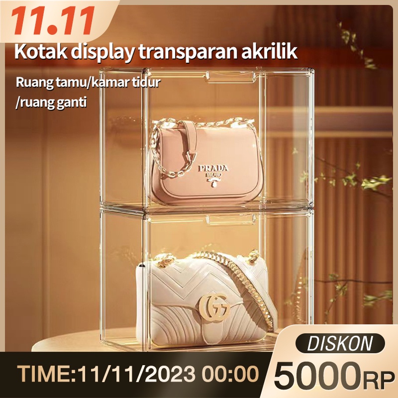 Bohan Transparent Storage Display Box Xxl/ Kotak Yimpanan Sepatu Display Tas Buku Transparan/Kotak