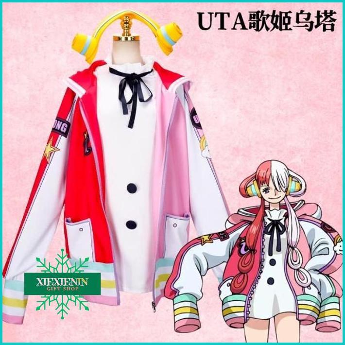 XIEXIENIN Kostum Cosplay UTA One Piece Hoodie Jaket Halloween Costume Anime