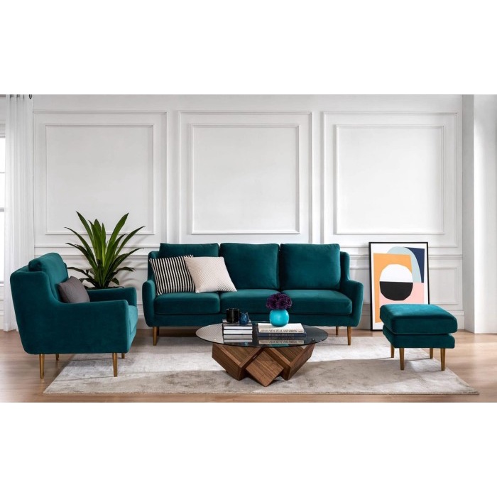 MJ1 275 Sofa Retro Modern Hijau Ruang Tamu Minimalis - Sofa Tamu Milenial Jati